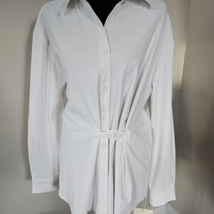 HALARA Cream/white Button Down